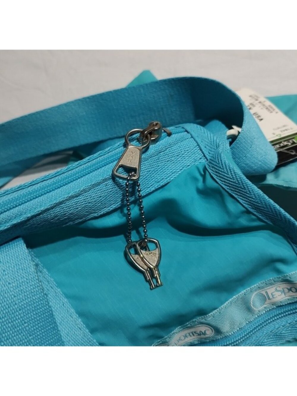 LeSportsac Aqua Medium Weekender Bag Vintage Made in USA - Picture 7 of 16